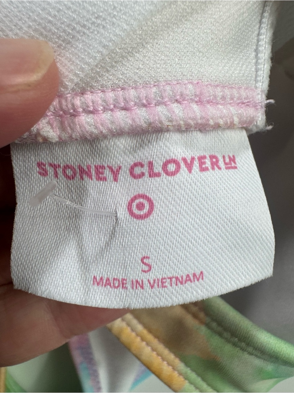 Stoney Clover Lane x Target Rainbow Tie Dye One Piece Swimsuit Small S Pastel Y2 - Picture 9 of 11
